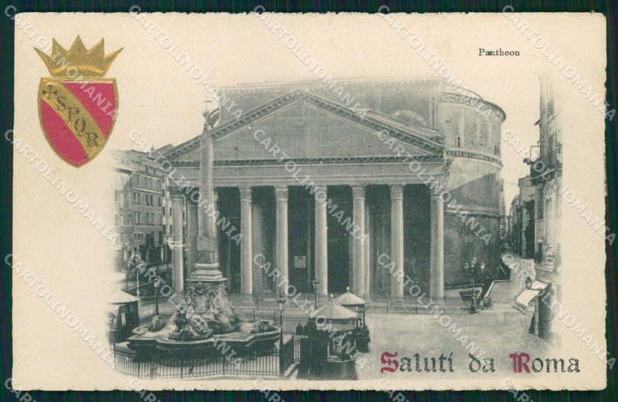 Roma Città Saluti da Pantheon SPQR Rilievo cartolina MX1993 – fronte