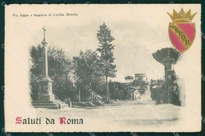 Roma Città Saluti da Sepolcro Cecilia Metella SPQR Rilievo cartolina MX1994 – fronte