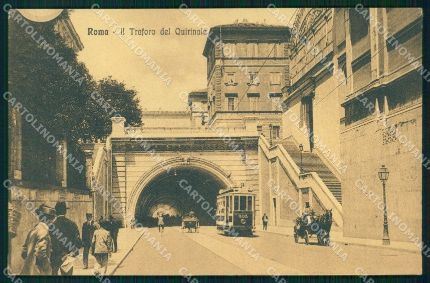 Roma Città Traforo sotto Quirinale Tram Alterocca 45 cartolina MX2001 – fronte