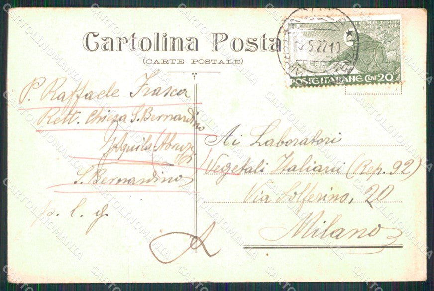 Roma Città Collegio Internazionale Frati Minori cartolina MX2012 – retro