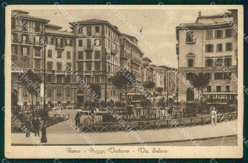 Roma Città Piazza Verbano Via Sebino Tram PIEGHINA cartolina MX2013 – fronte