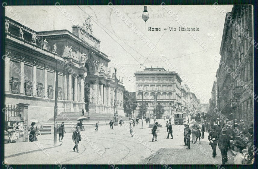 Roma Città Via Nazionale Alterocca 3821 Tram cartolina MX2015 – fronte