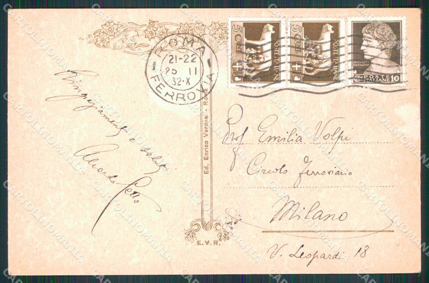 Roma Città Via Nazionale Corriera cartolina MX2016 – retro