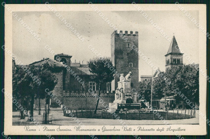 Roma Città Piazza Sonnino Tram Monumento Gioacchino Belli cartolina MX2043 – fronte