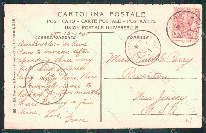 Roma Città Fiume Tevere da Marmorata Barche cartolina MX2059 – retro