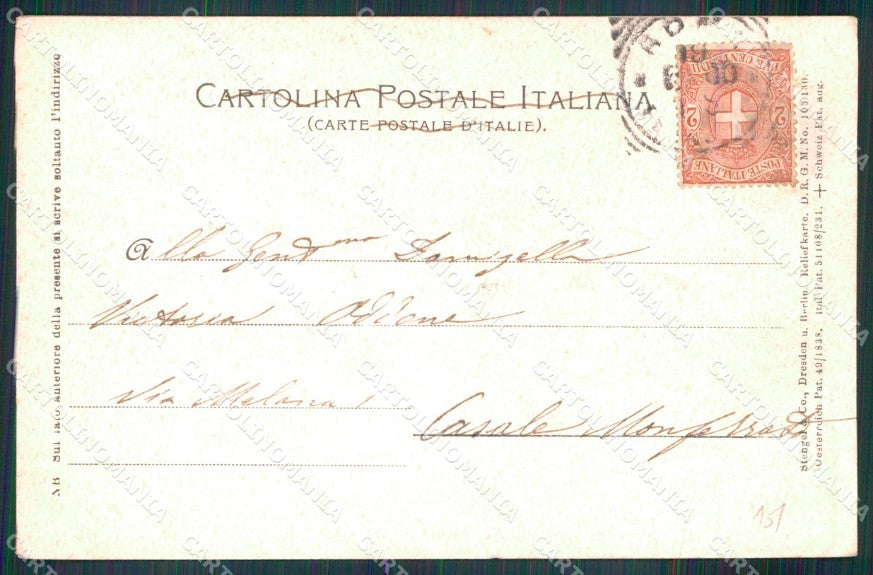 Roma Città Ponte Castel Sant'Angelo Rilievo Stengel 11008 cartolina MX2066 – retro