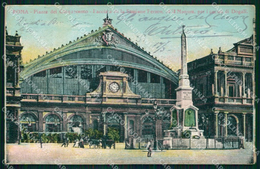 Roma Città Piazza dei Cinquecento Stazione Ferroviaria cartolina MX2071 – fronte