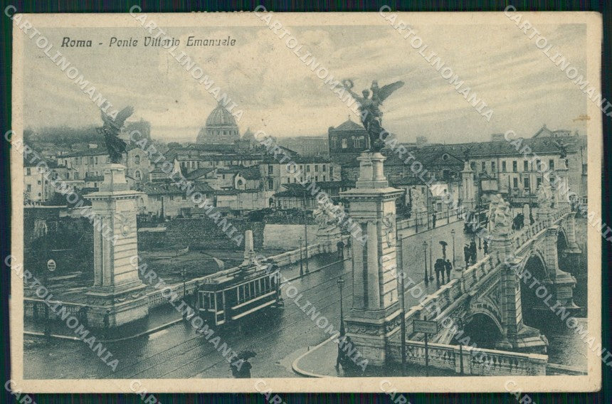Roma Città Ponte Vittorio Emanuele Tram cartolina MX2108 – fronte