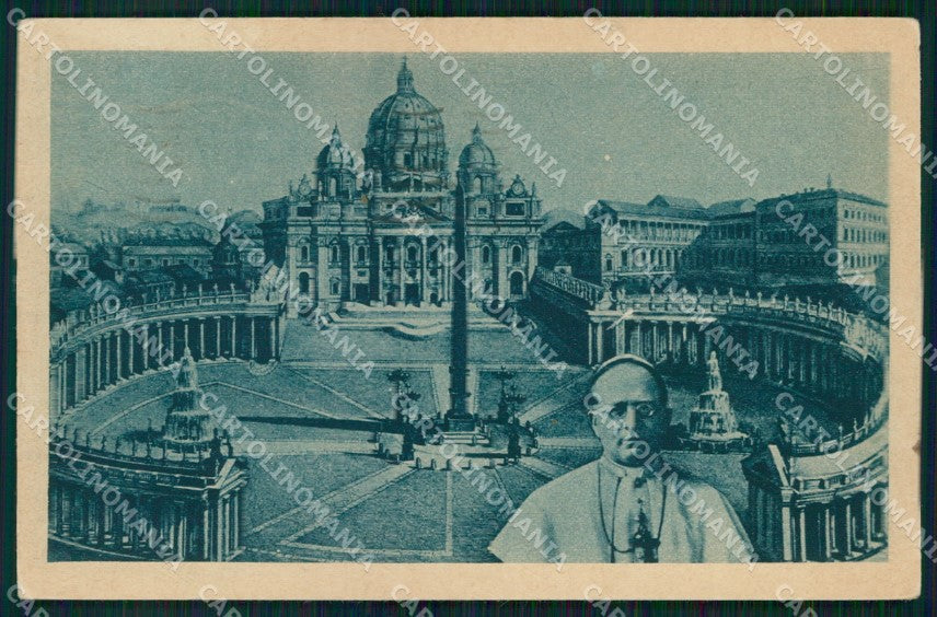 Roma Città San Pietro con Pio XI Vaticano cartolina MX2127 – fronte