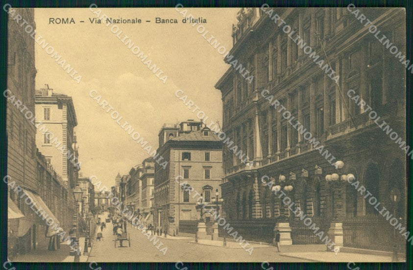Roma Città Via Nazionale Banca d'Italia cartolina MX2128 – fronte