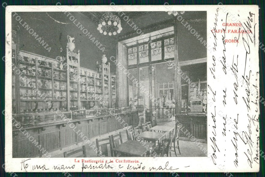 Roma Città Grande Caffè Faraglia Pasticceria Confetteria cartolina MX2145 – fronte