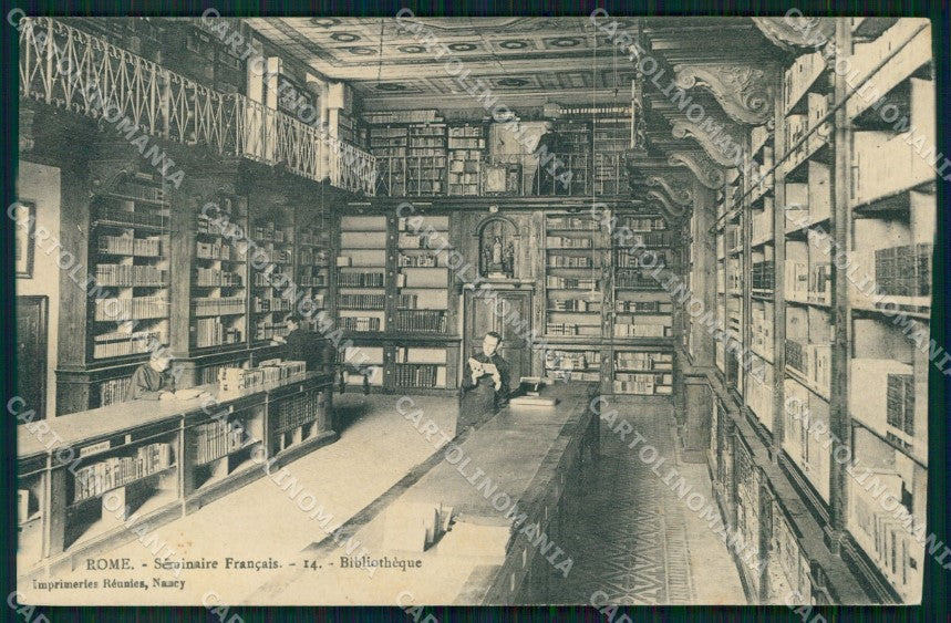 Roma Città Seminario Francese Biblioteca cartolina MX2150 – fronte