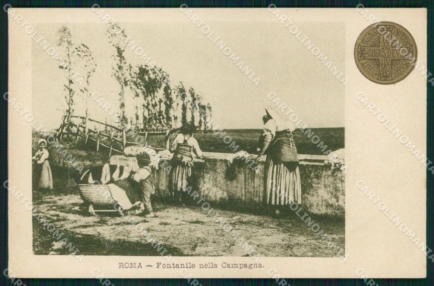Roma Città Fontanile nella Campagna Mestieri Anno Santo cartolina MX2170 – fronte