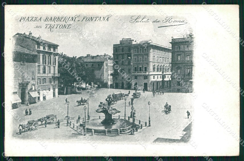 Roma Città Saluti da Piazza Barberini Fontana Tritone cartolina MX2267 – fronte