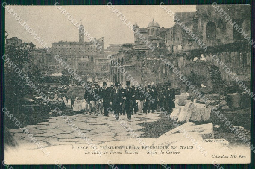 Roma Città Foro Romano Viaggio Presidente Repubblica Francese cartolina MX2273 – fronte