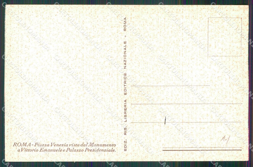 Roma Città Piazza Venezia Palazzo Presidenziale cartolina MX2274 – retro