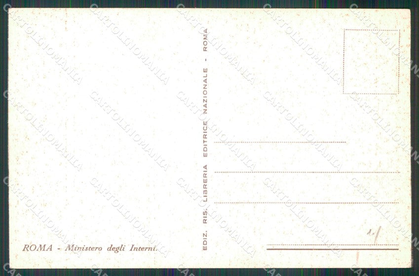 Roma Città Ministero degli Interni cartolina MX2275 – retro