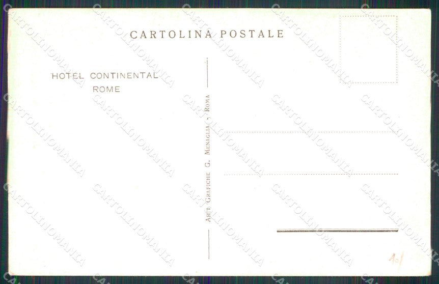 Roma Città Hotel Continental cartolina MX2307 – retro