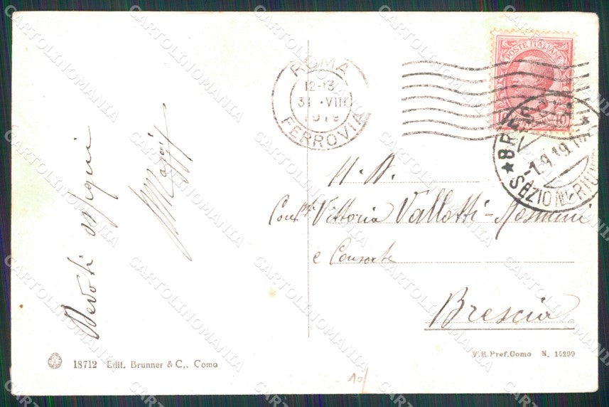 Roma Città Villa Umberto I Brunner 18712 cartolina MX2310 – retro