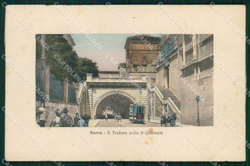 Roma Città Traforo sotto Quirinale Tram MACCHIA Alterocca 45 cartolina MX2313 – fronte