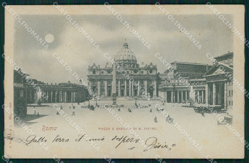 Roma Città Piazza San Pietro Chiaro di Luna Modiano 496 cartolina MX2326 – fronte