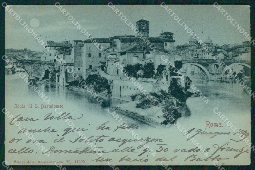 Roma Città Isola San Bartolomeo Chiaro di Luna Stengel 11009 cartolina MX2334 – fronte