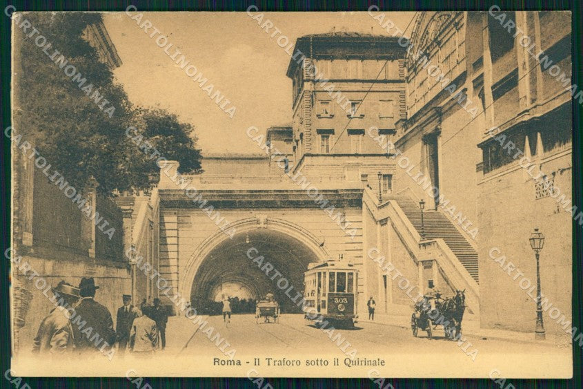 Roma Città Traforo sotto Quirinale Tram Alterocca 45 cartolina MX2339 – fronte