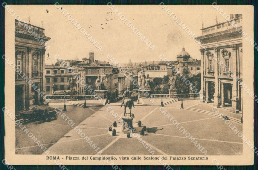 Roma Città Piazza Campidoglio da Palazzo Senatorio cartolina MX2364 – fronte