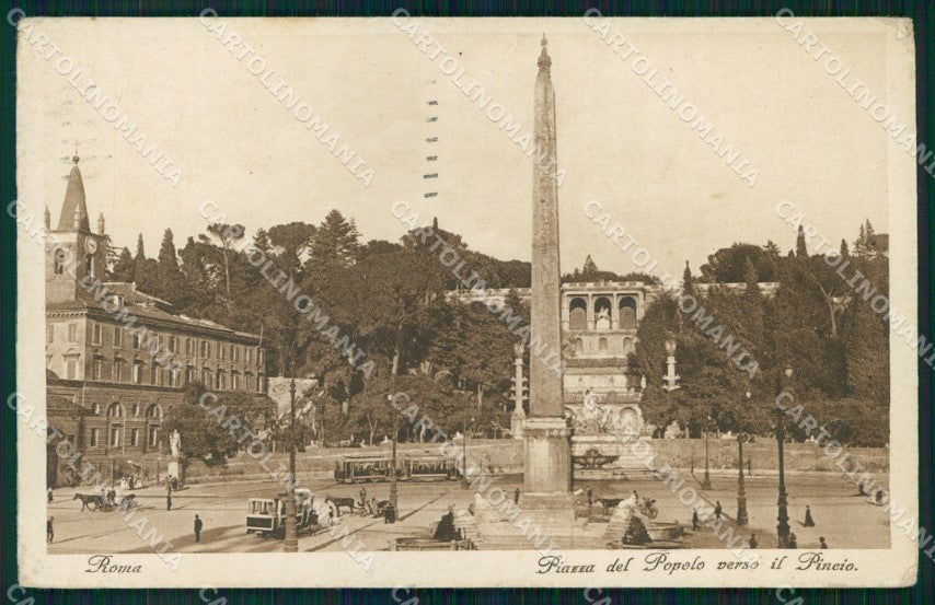 Roma Città Piazza del Popolo Tram cartolina MX2373 – fronte