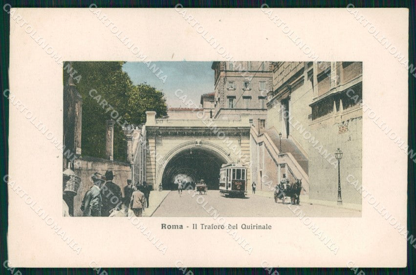 Roma Città Traforo sotto Quirinale Tram Alterocca 45 cartolina MX2378 – fronte