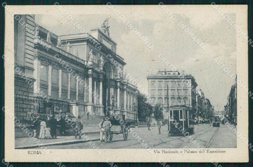 Roma Città Via Nazionale Tram Palazzo Esposizione cartolina MX2419 – fronte