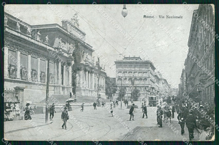 Roma Città Via Nazionale Tram ABRASA Alterocca 3821 cartolina MX2432 – fronte
