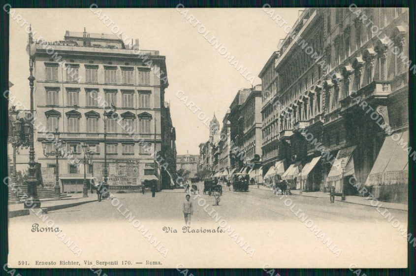 Roma Città Via Nazionale cartolina MX2462 – fronte