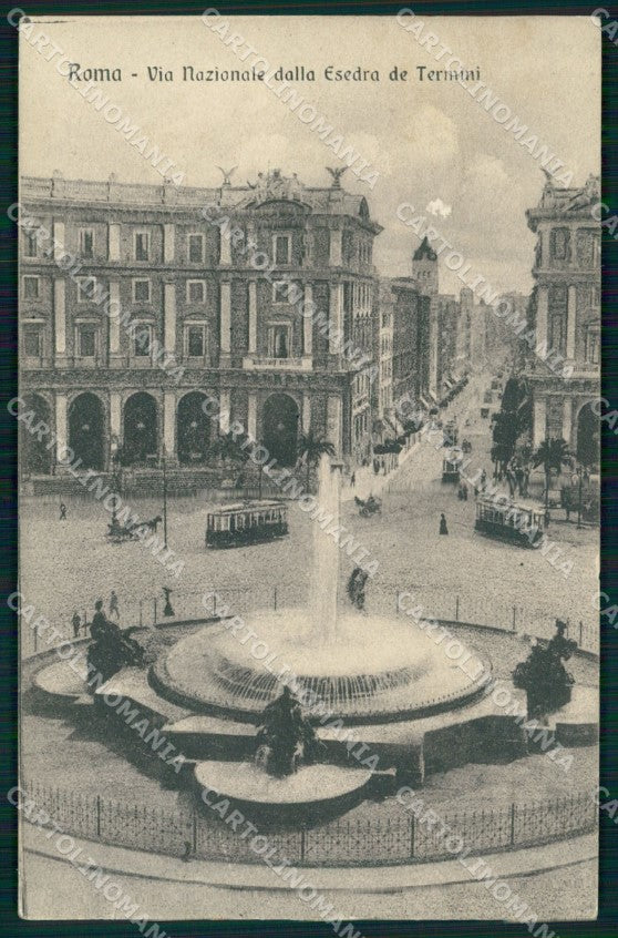 Roma Città Via Nazionale dall'Esedra Tram cartolina MX2466 – fronte