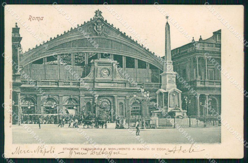 Roma Città Stazione Ferroviaria Monumento Caduti Modiano 1802 cartolina MX2477 – fronte