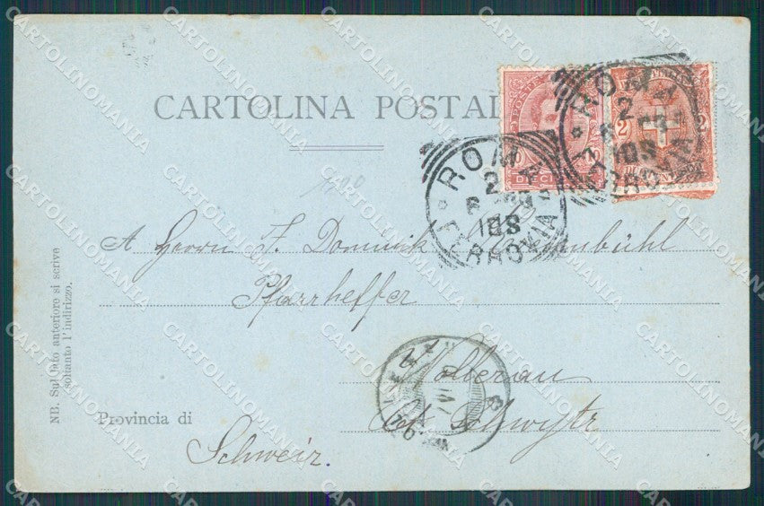 Roma Città Saluti da Castel Sant'Angelo Chiaro di Luna cartolina MX2496 – retro