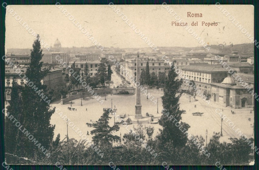 Roma Città Piazza del Popolo PIEGHINA Modiano 12649 cartolina MX2504 – fronte