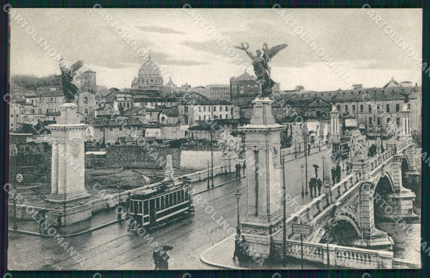 Roma Città Ponte Vittorio Emanuele II Tram cartolina MX2516 – fronte
