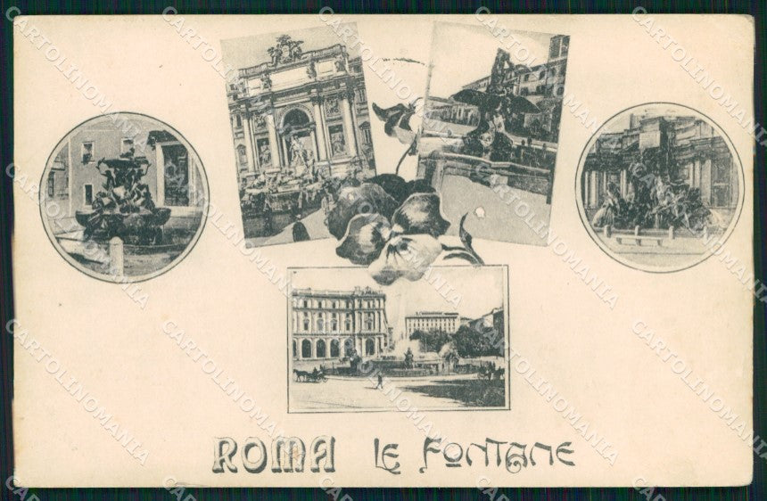 Roma Città Fontane PIEGHINA cartolina MX2518 – fronte