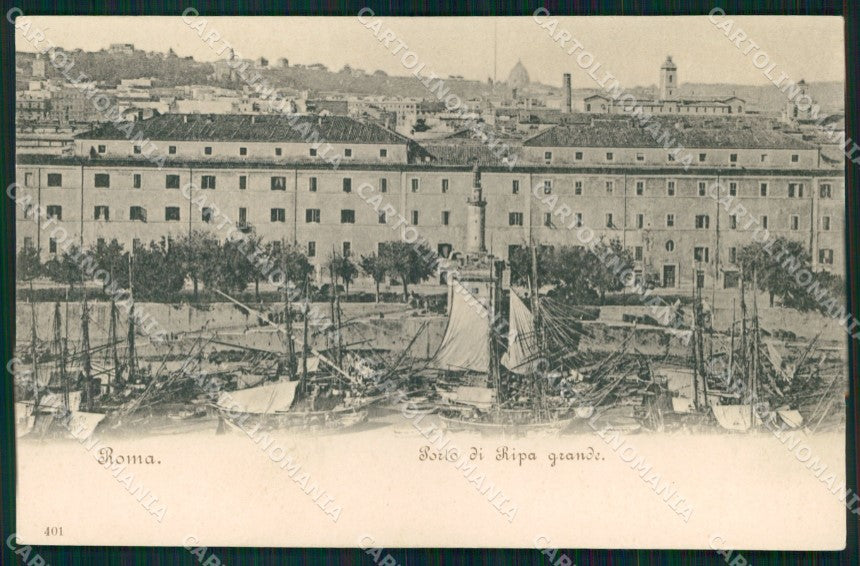 Roma Città Porto Ripa Grande Barche cartolina MX2529 – fronte
