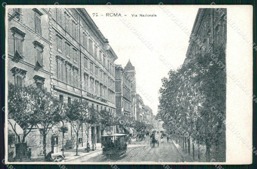 Roma Città Via Nazionale Tram cartolina MX2542 – fronte