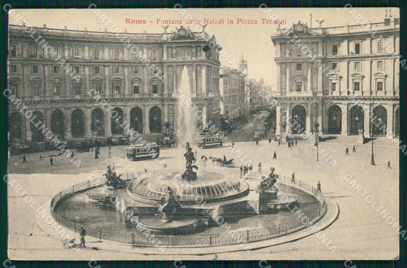 Roma Città Fontana Piazza Termini Tram Alterocca 41749 cartolina MX2554 – fronte