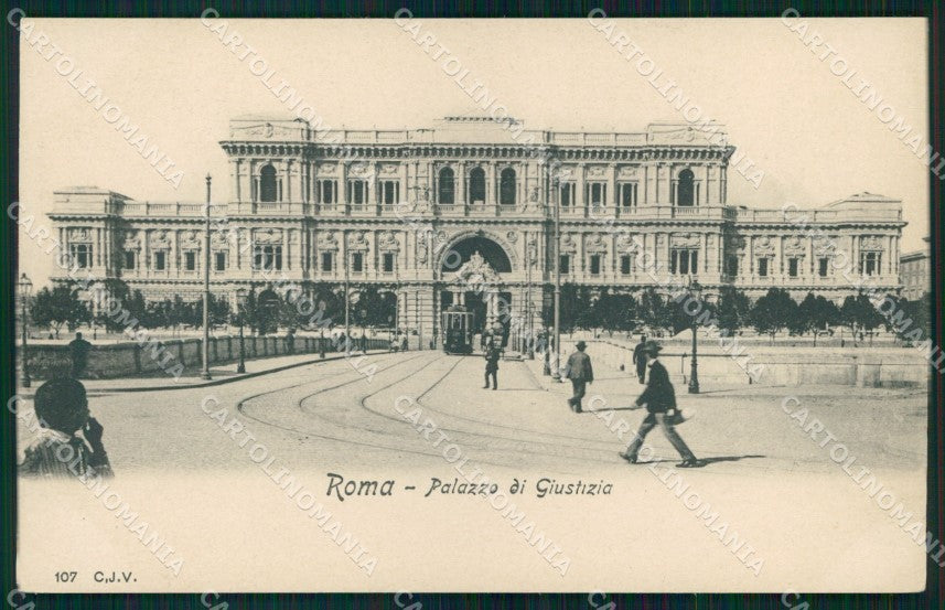 Roma Città Palazzo di Giustizia Tram cartolina MX2555 – fronte