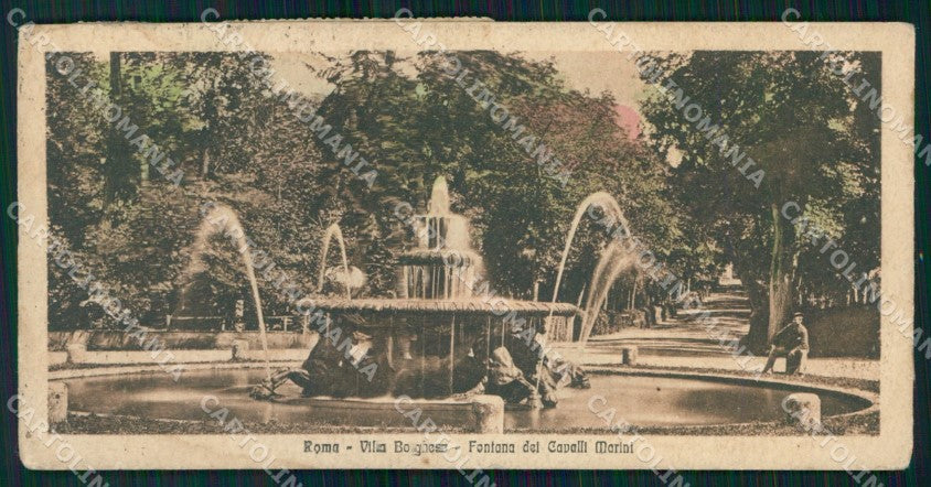 Roma Città Villa Borghese Fontana Cavalli Marini mini cartolina MX2560 – fronte