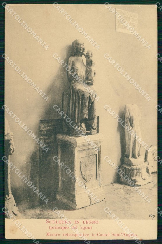 Roma Città Mostre Retrospettive Scultura in Legno PIEGHINA cartolina MX2569 – fronte