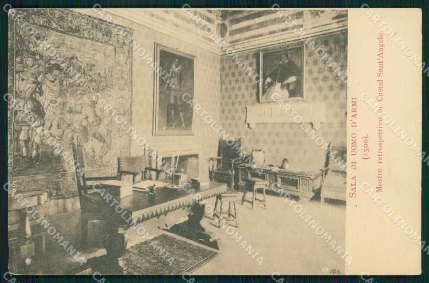 Roma Città Mostre Retrospettive Sala Uomo d'Armi cartolina MX2571 – fronte