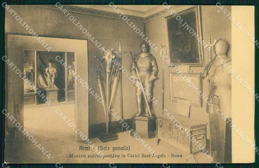Roma Città Mostre Retrospettive Armi Sale Gemelle cartolina MX2572 – fronte