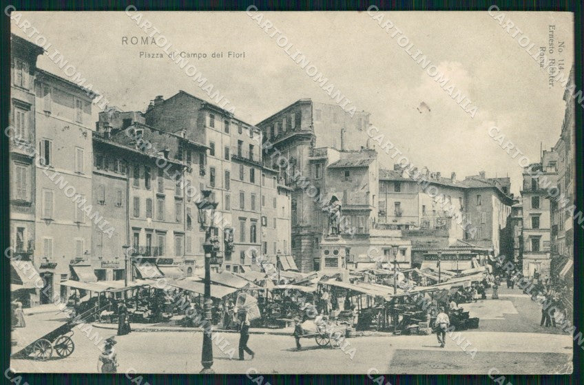 Roma Città Piazza Campo dei Fiori Mercato cartolina MX2586 – fronte