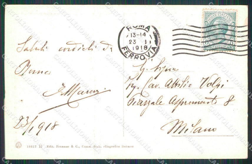 Roma Città Chiesa Trinità dei Monti Brunner 18617 cartolina MX2604 – retro