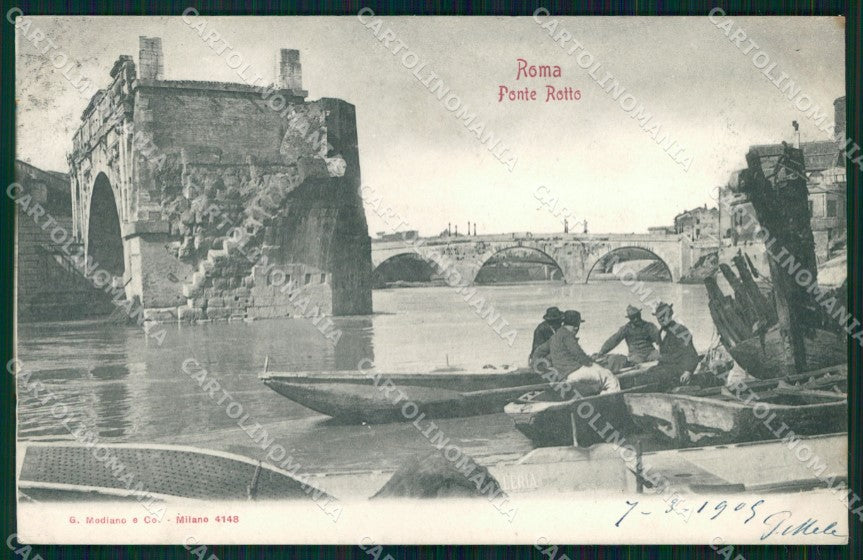 Roma Città Ponte Rotto Barche Modiano 4148 cartolina MX2628 – fronte